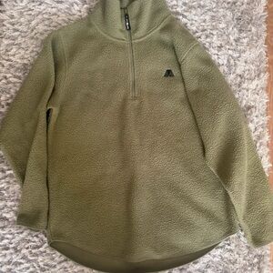 Olive Green Fleece Pullover Jacket